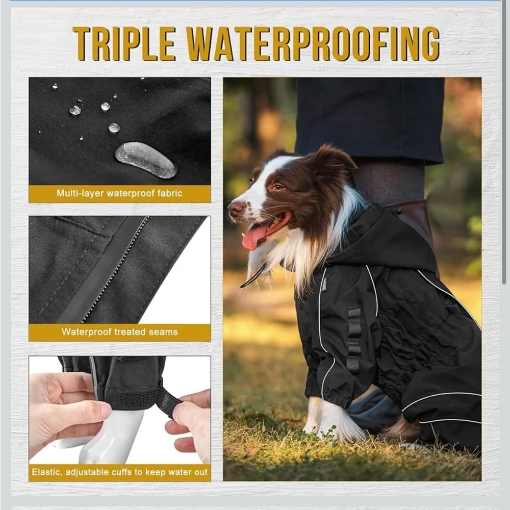 OneTigris Dog Raincoat Waterproof & Reflective medium/ 410-bb1